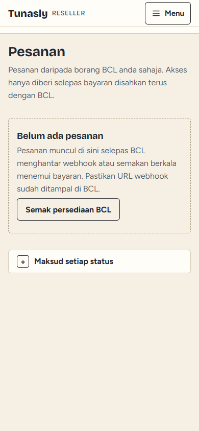 Dashboard pada telefon